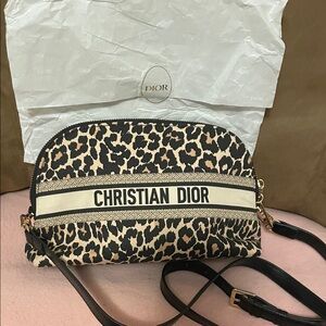 Dior beauty Black and Tan Leopard Crossbody Bag, GWP